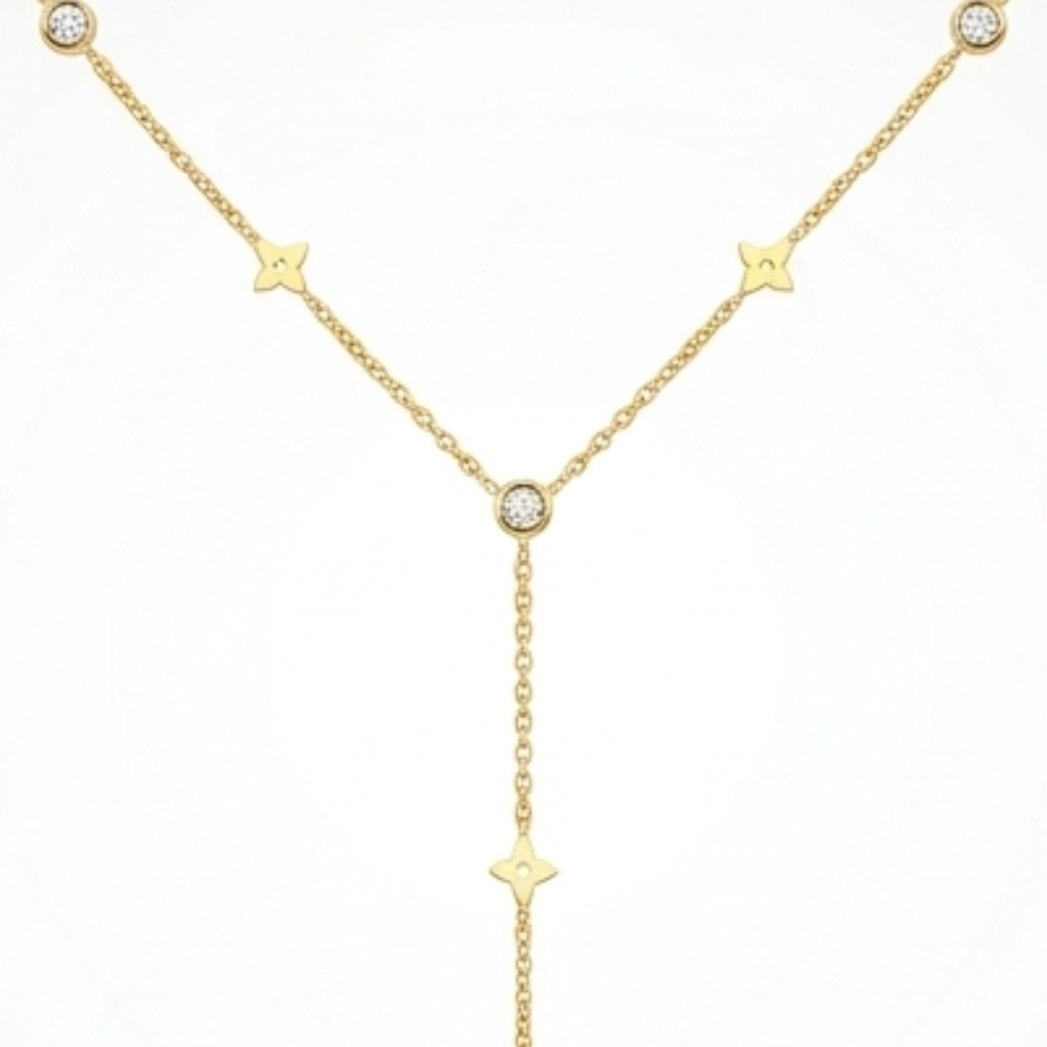 Collier Étoile Femme – Y Zircon Plaqué Or