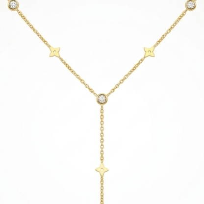 Collier Étoile Femme – Y Zircon Plaqué Or