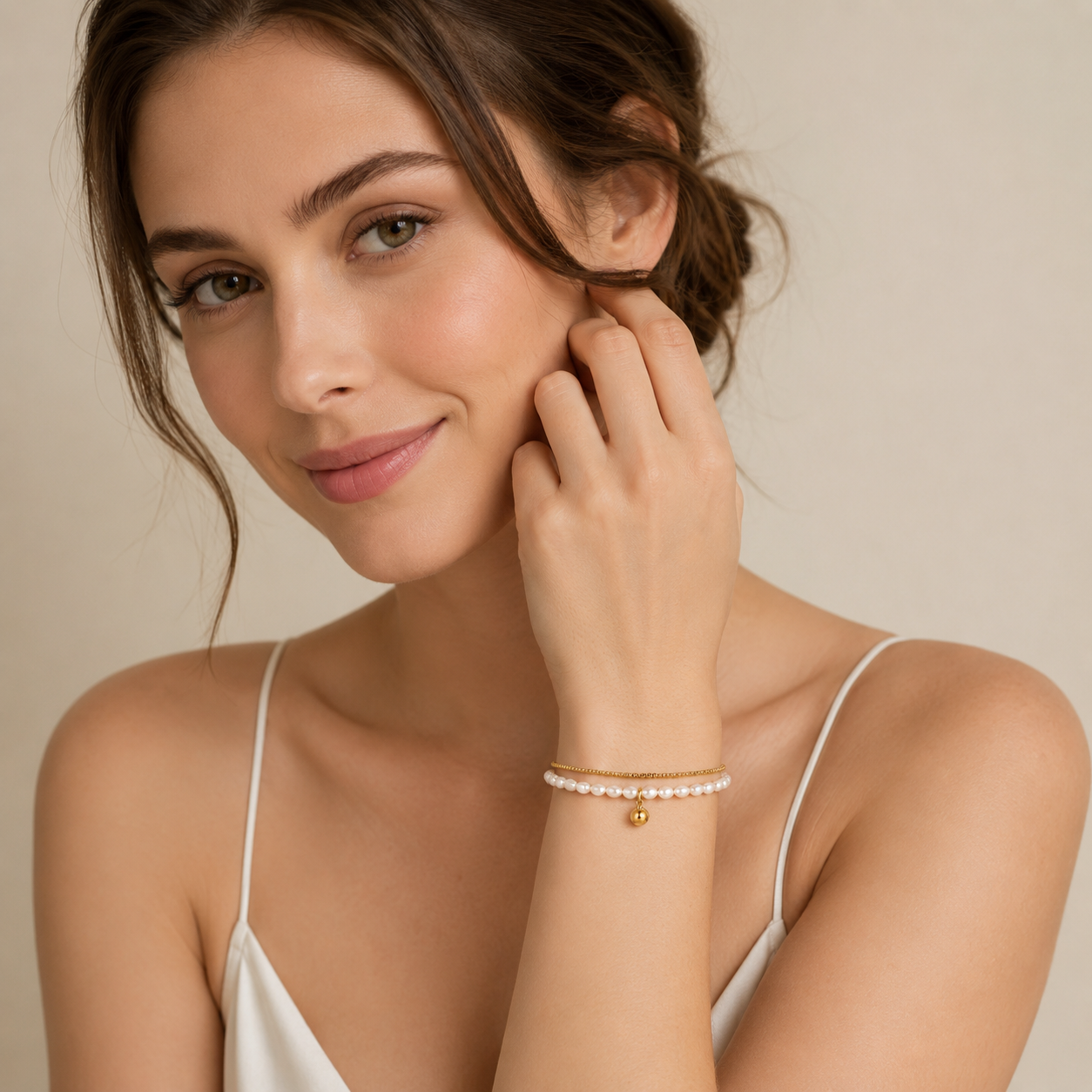 Bracelet Iris – Perles & Breloque Plaqué Or