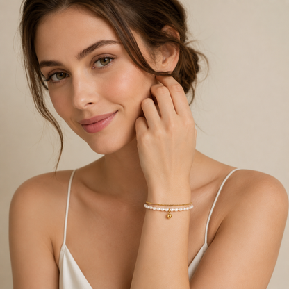 Bracelet Iris – Perles & Breloque Plaqué Or