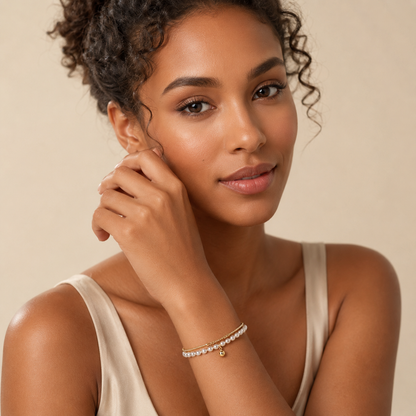 Bracelet Iris – Perles & Breloque Plaqué Or