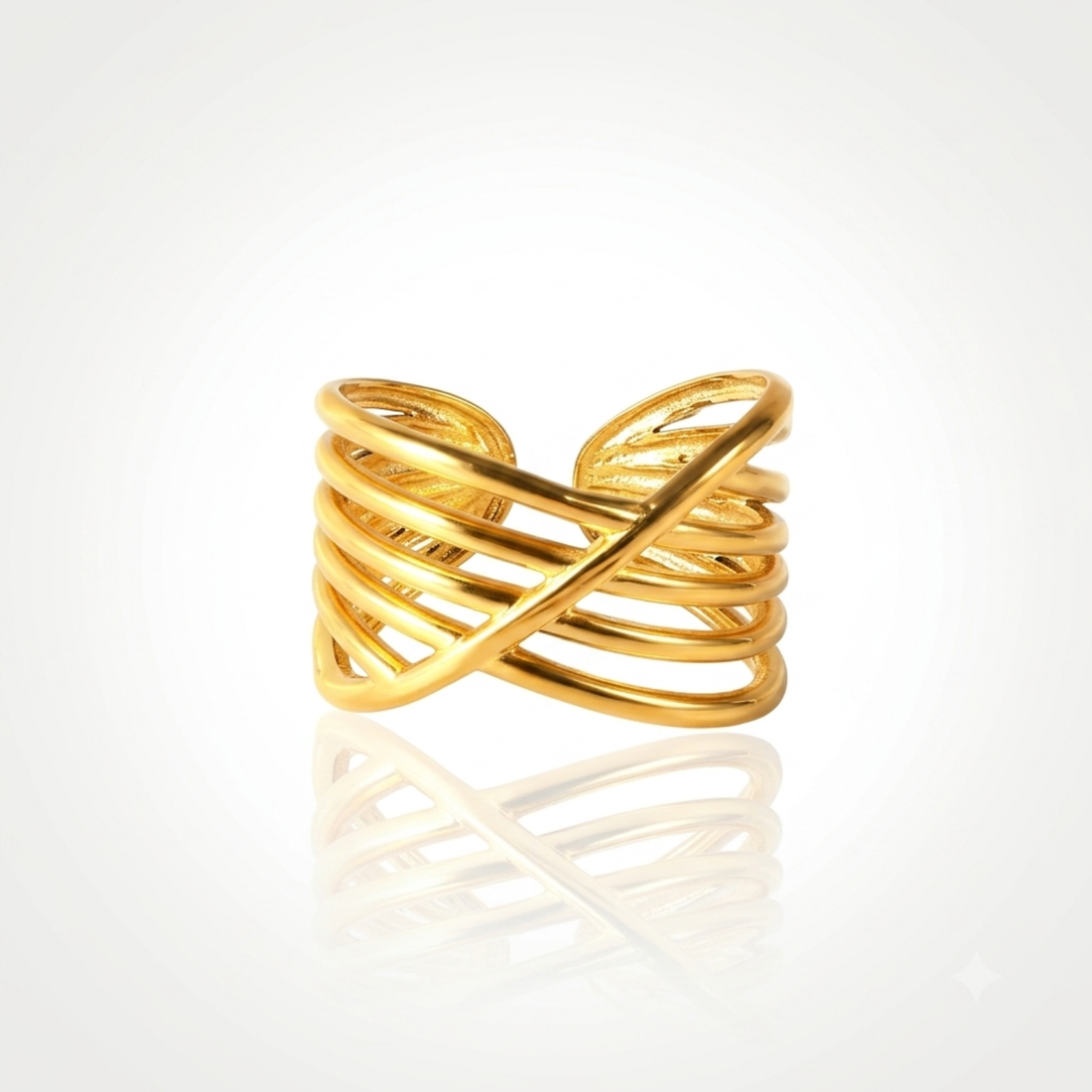 Bague Spirale Femme – Ouverte Ajustable Plaqué Or