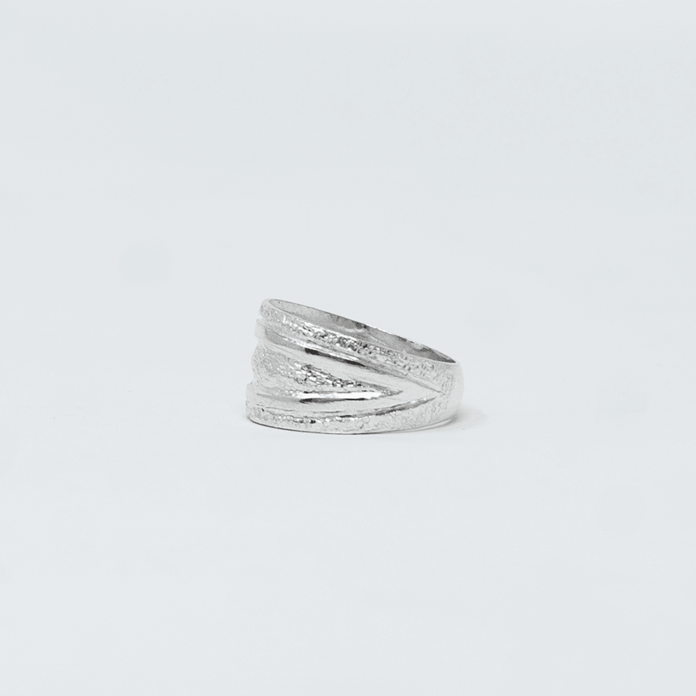 Vue alternative, de la bague MAYA Argent en argent sterling 925, signe WB Paris (Westaff Bijouterie). Anneau au galbe net, tour de doigt ajuste, port au doigt ; on remarque la maille reguliere et brillante et les reflets nets du metal. Style chic, ideal homme et femme — cadeau de Noel. Recherches : argent massif, bijou argent, cadeau de Noel, fabrication soignee. Argent 925 hypoallergenique. Cadeau de noel a offrir toute l'annee. Mot-cle : argent sterling. Entretien simple : essuyer avec un chiffon doux.