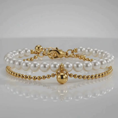 Bracelet Iris – Perles & Breloque Plaqué Or