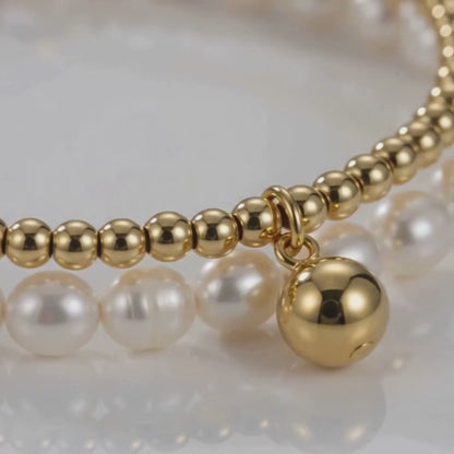 Bracelet Iris – Perles & Breloque Plaqué Or