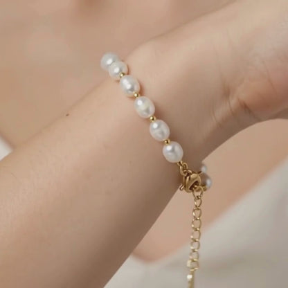Bracelet Vénus – Perles Plaqué Or